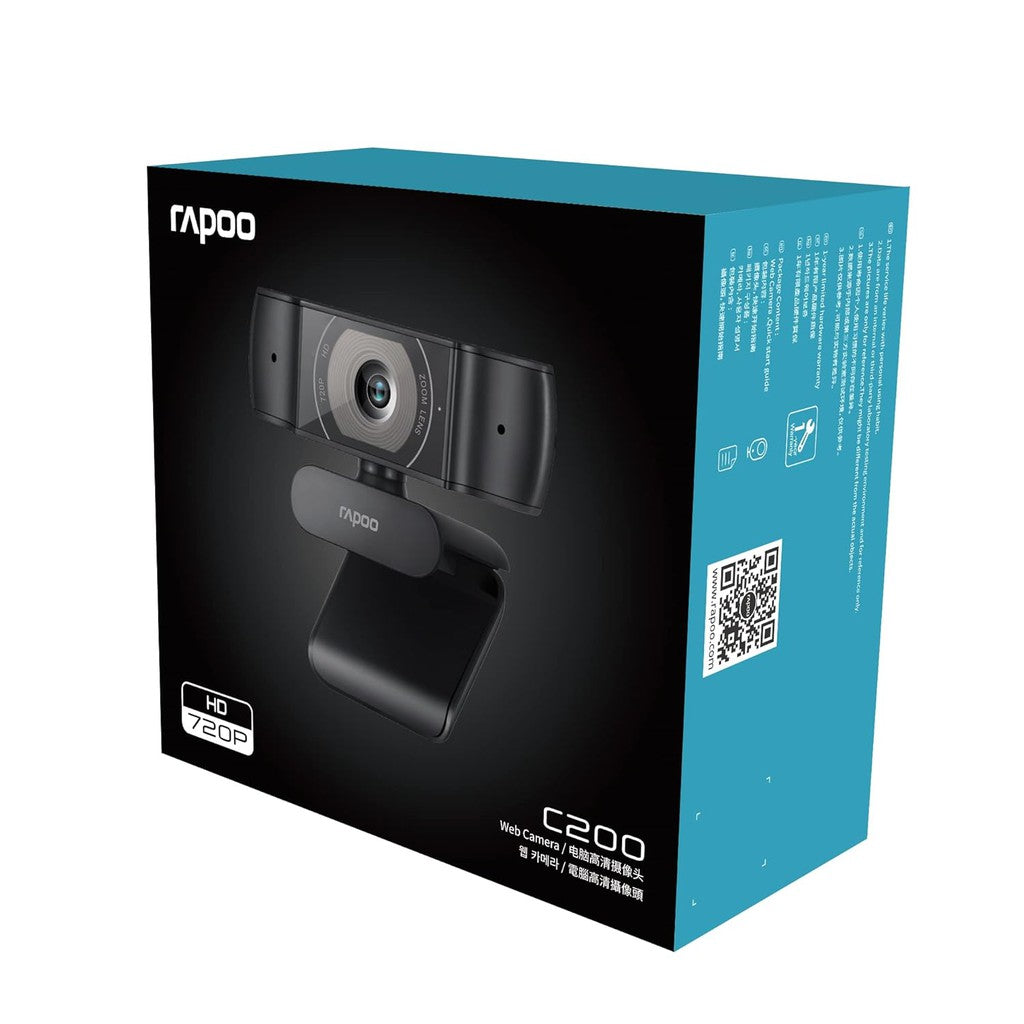 Rapoo C200 Webcam - 720P HD / USB - Black