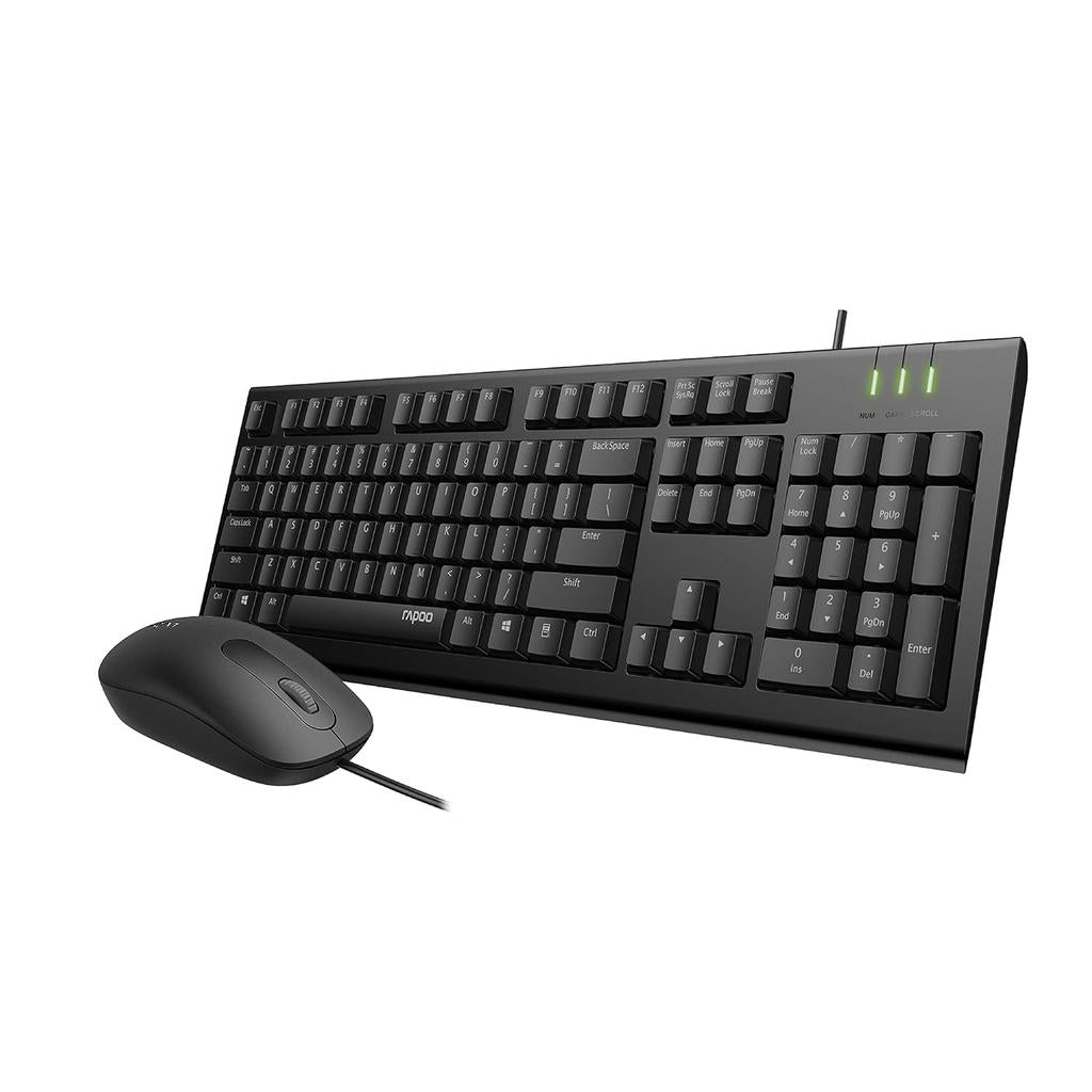 Rapoo X120 Pro Wired Combo – Black USB Keyboard Mouse – AR | Eng
