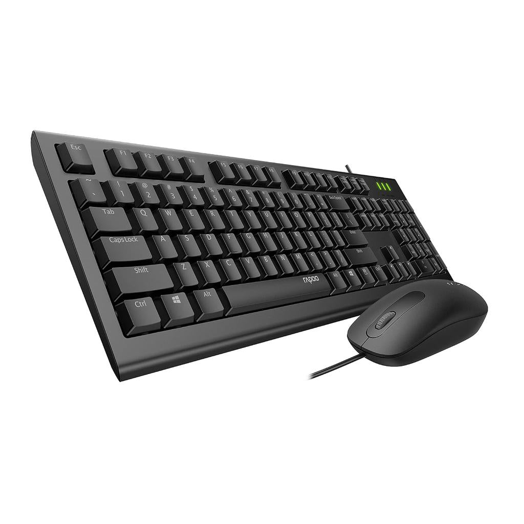 Rapoo X120 Pro Wired Combo – Black USB Keyboard Mouse – AR | Eng