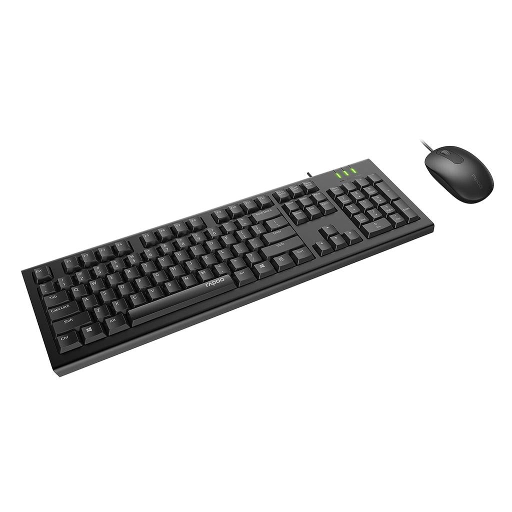 Rapoo X120 Pro Wired Combo – Black USB Keyboard Mouse – AR | Eng