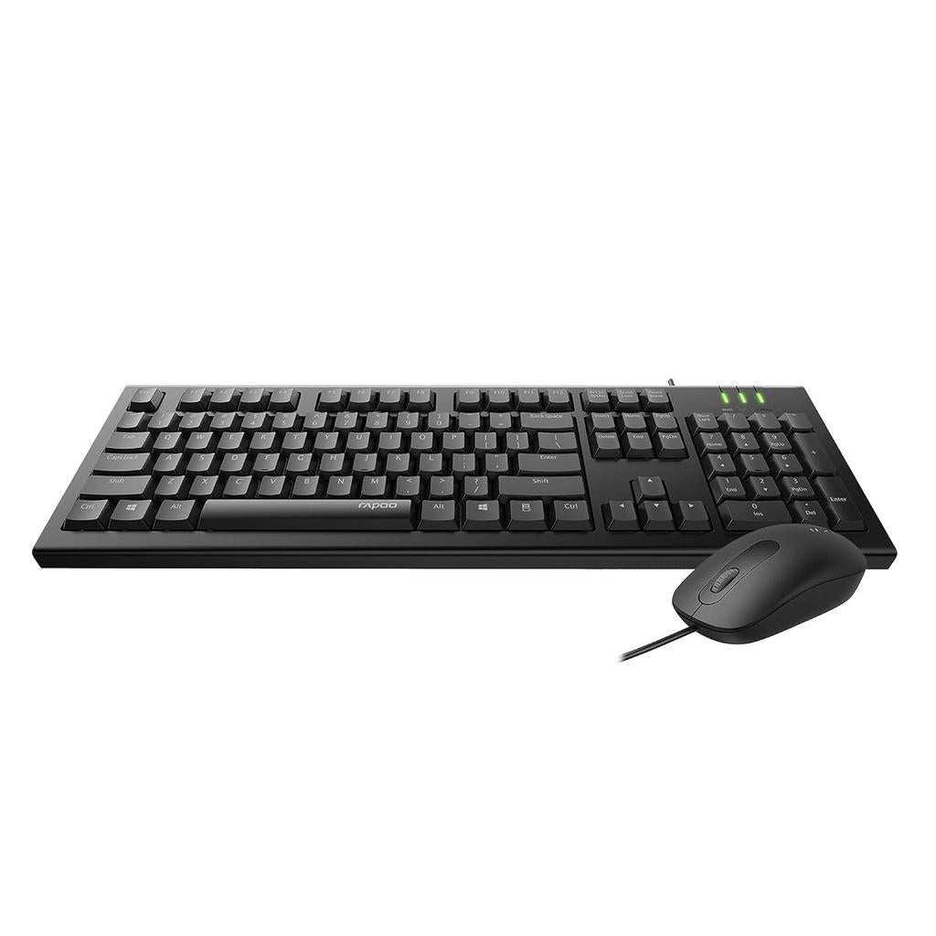 Rapoo X120 Pro Wired Combo – Black USB Keyboard Mouse – AR | Eng