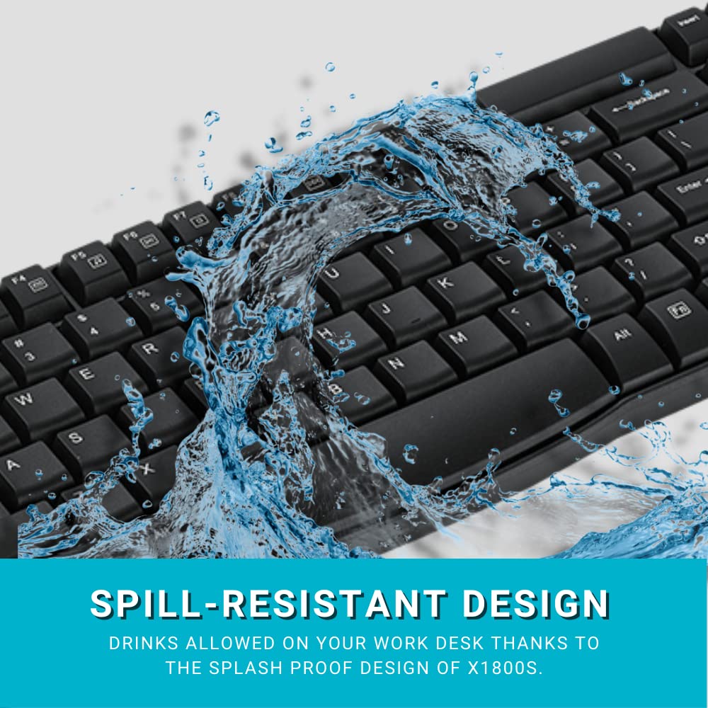 Rapoo X1800S Wireless Multimedia Keyboard & Optical Mouse AR - Black