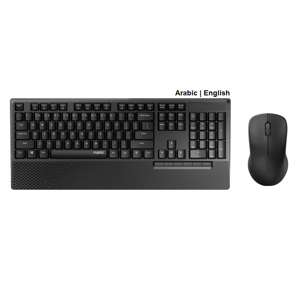 Rapoo X1960 Wireless Combo – Black Multimedia Keyboard Mouse – AR | Eng