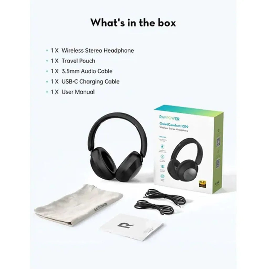 Ravpower RP-BH1019 ANC Bluetooth Headphone BLACK