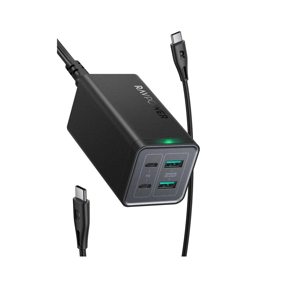 Ravpower RP-PC146 PD 120W 4 Port harger Black UK 100W cable
