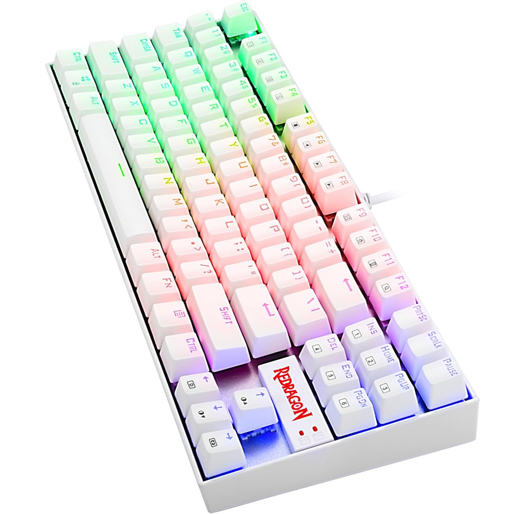Redragon KUMARA K552W RGB TKL Mechanical Gaming Keyboard. Blue Switch, – White