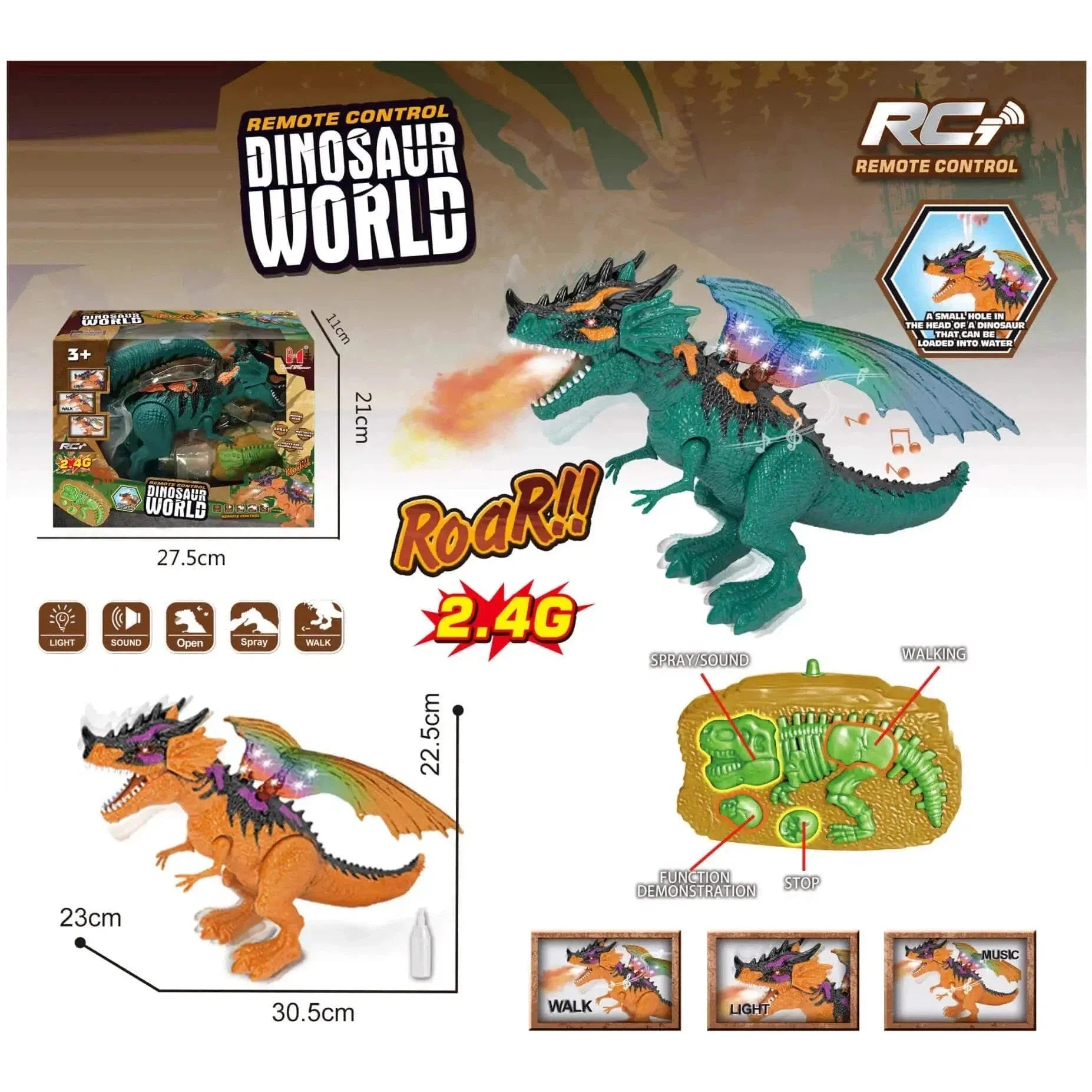 Remote Control Dinosaur World Blue-Lh-D004