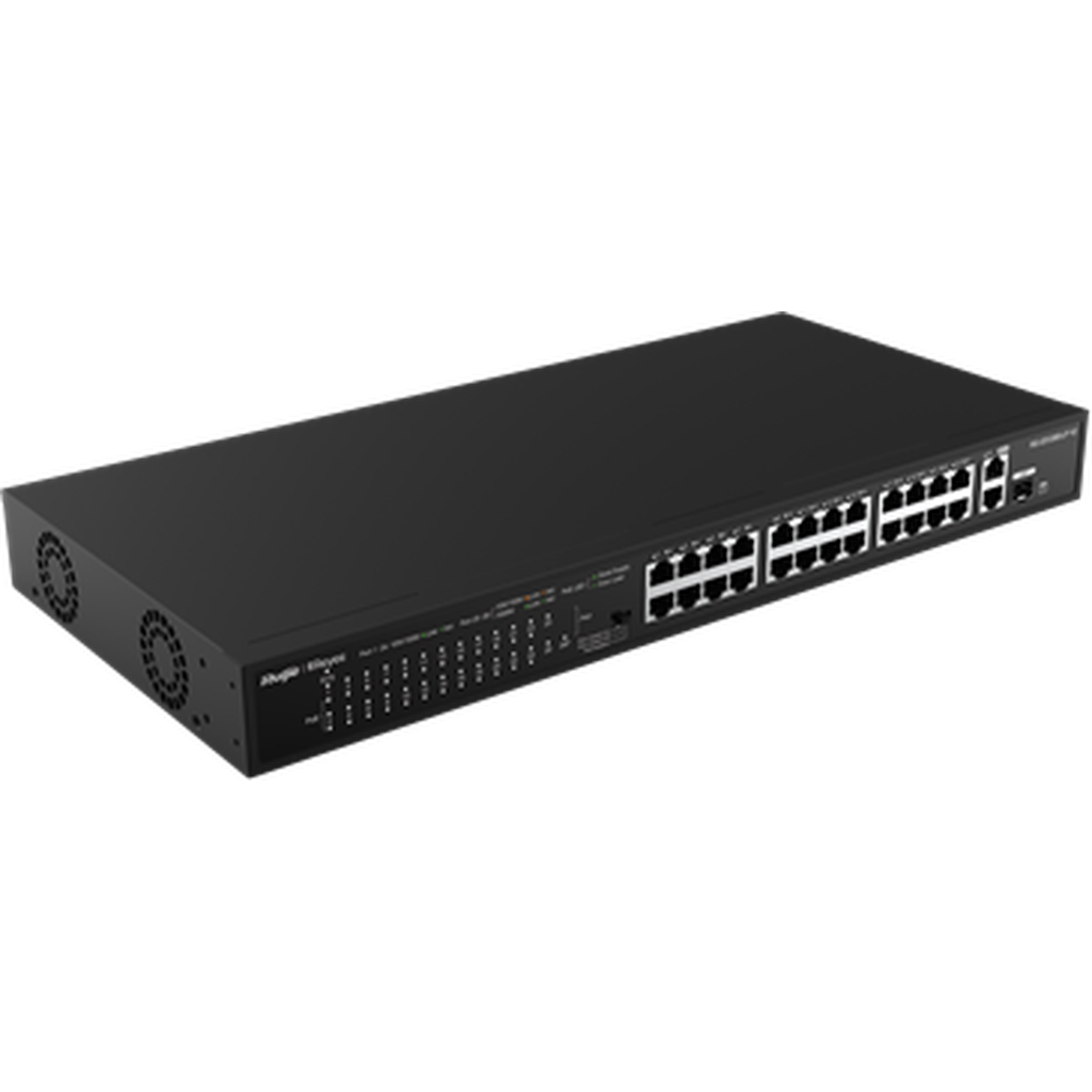 Reyee 24-Port 10/100 Mbps With 2-Port Gigabit Rackmount Poe Switch Rg-Es126S-Lp