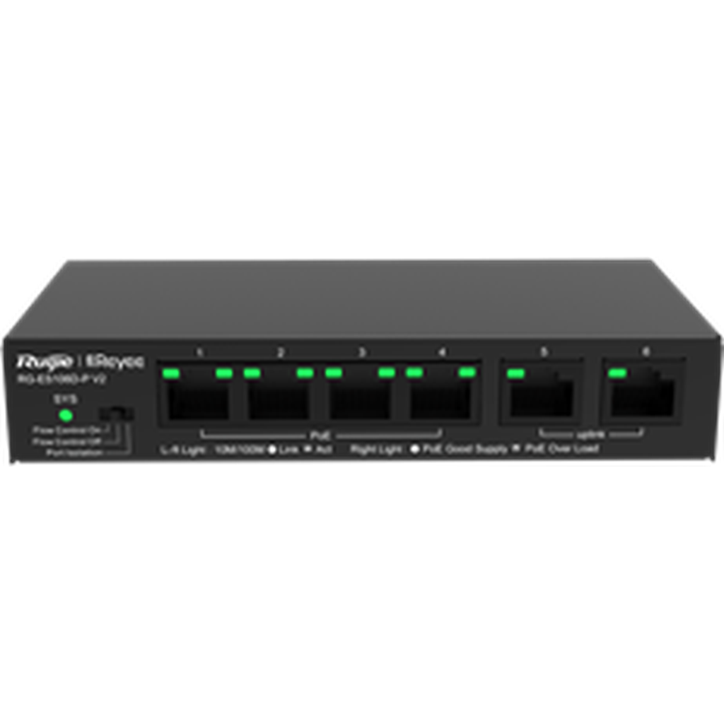 Reyee 6-Port Gigabit Smart Cloud Managed Poe Switch Rg-Es206Gc-P