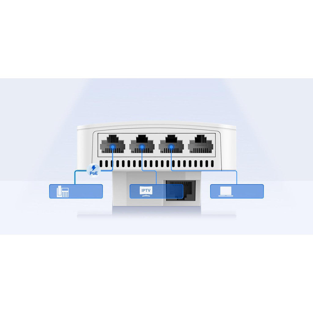 Reyee Wi-Fi 5 1267Mbps Wall-Mounted Access Point, Rg-Rap1200(P)