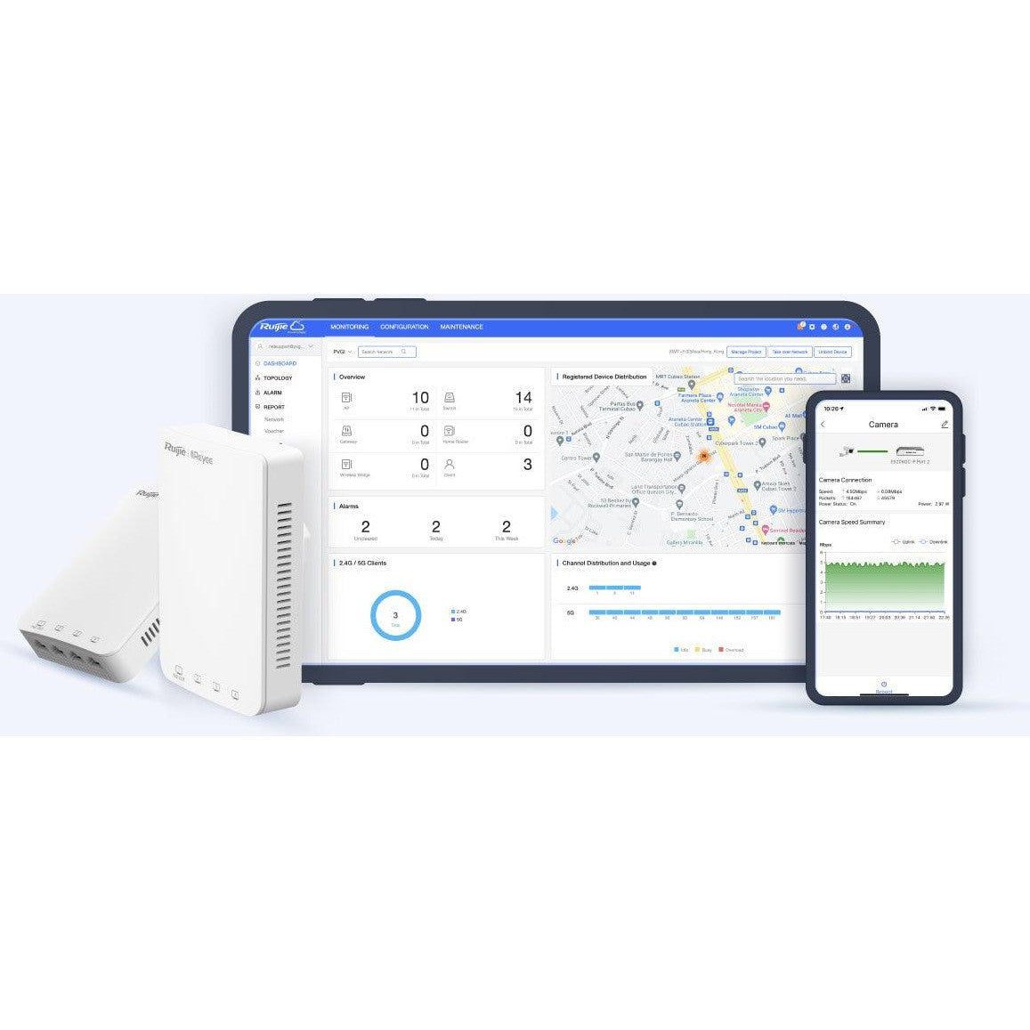Reyee Wi-Fi 5 1267Mbps Wall-Mounted Access Point, Rg-Rap1200(P)
