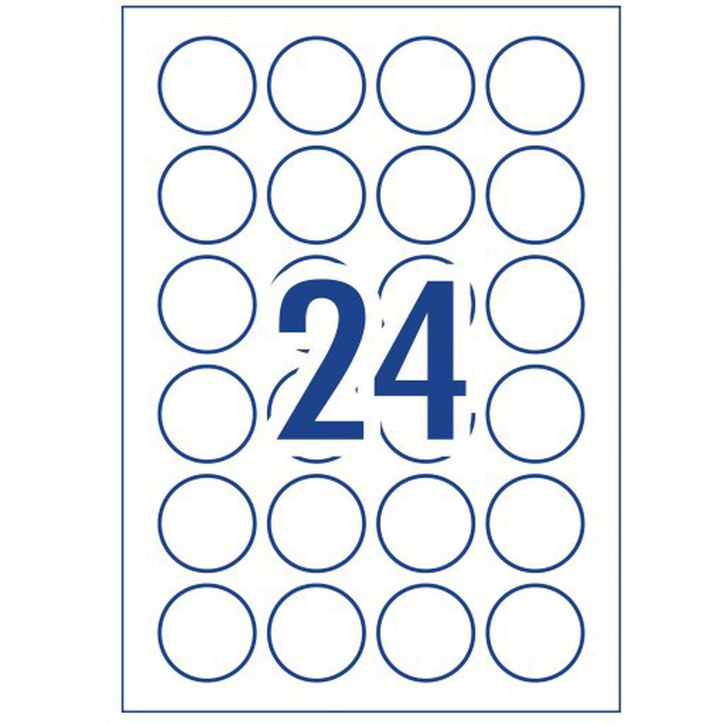 Round Sticker Labels 24 Labels Per Sheet 40 Mm Diameter