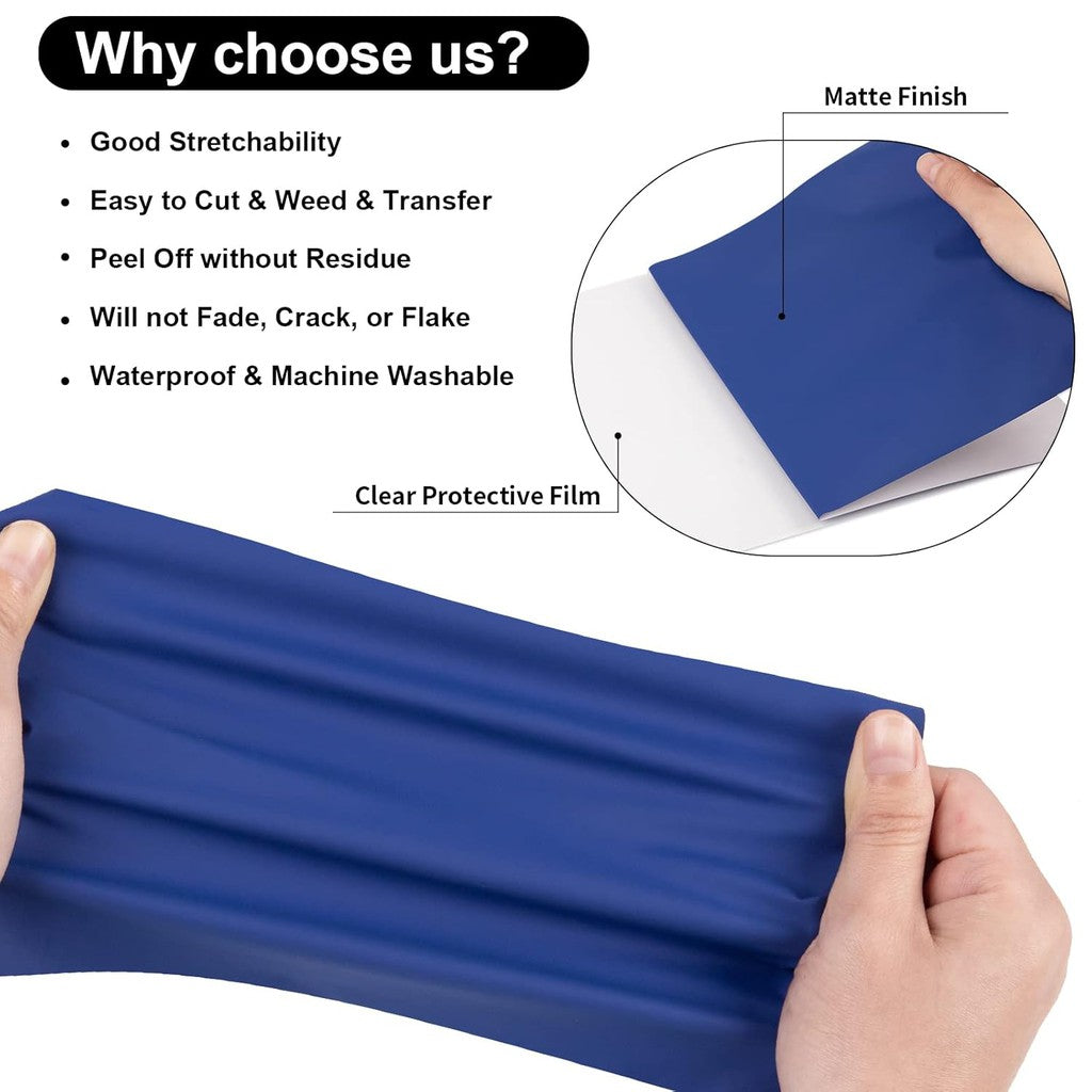 Royal Blue PU Flex Vinyl Sticker Roll – 50cm x 1m