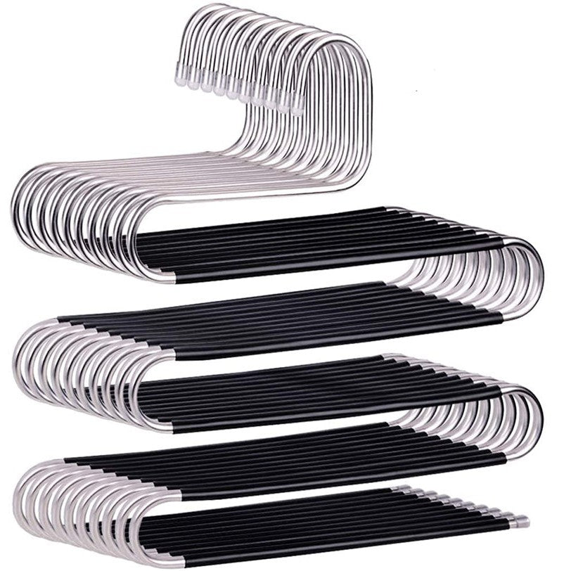 S Type Trousers Hanger Antislip Black