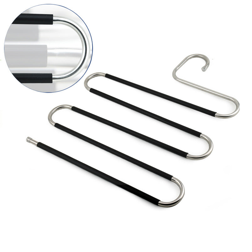 S Type Trousers Hanger Antislip Black