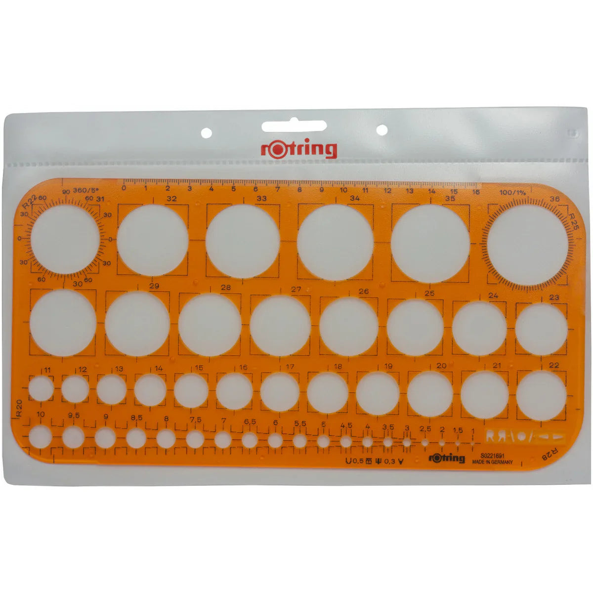 Rotring Template Circles, 1.0Mm To 36Mm
