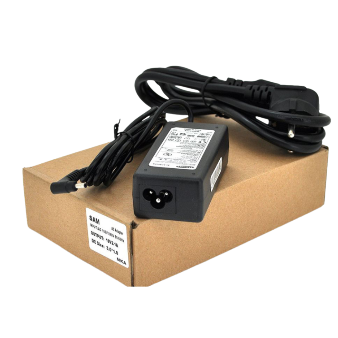 Samsung Laptop Charger with Power Cable – 40W 19V 2.1A (3.0×1.0mm)