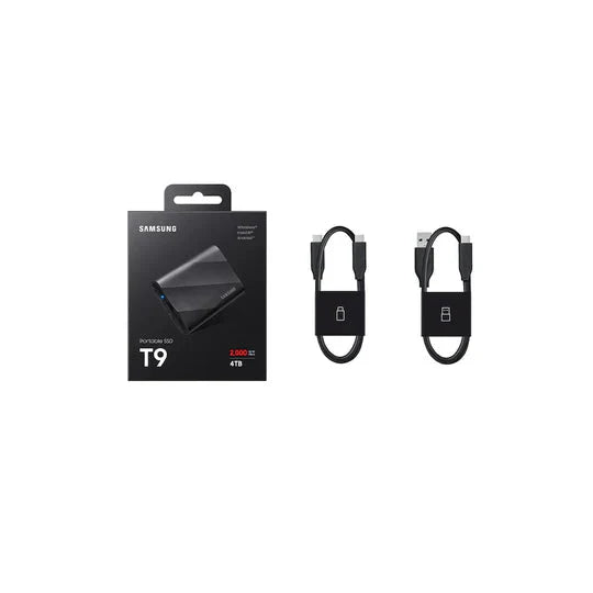 SAMSUNG 4TB External SSD T9 Portable Black MU-PG4T0B