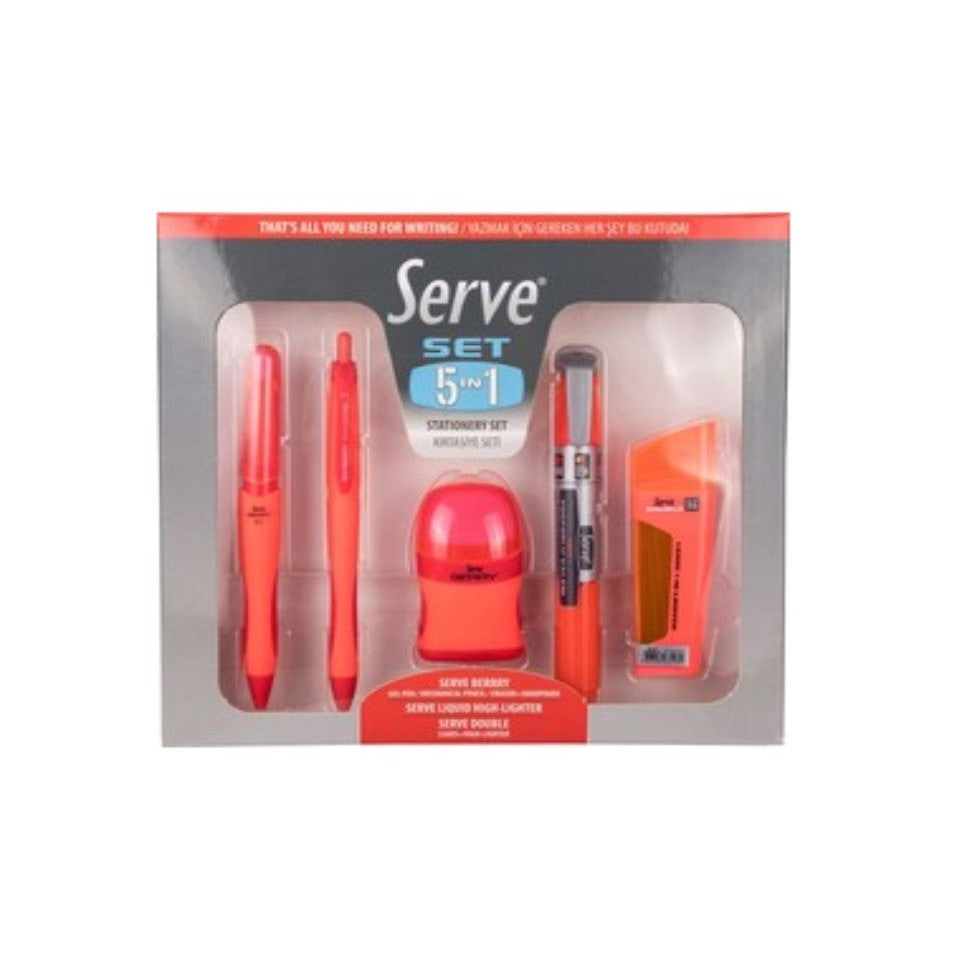 SERVE DOUBLE 5 PCS IN 1 RED COLOURE