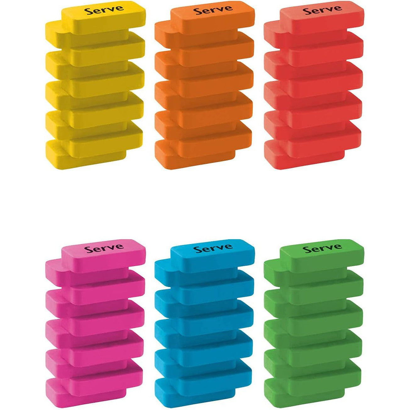 SERVE STEPS ERASER FLUORESCENT COLOURES
