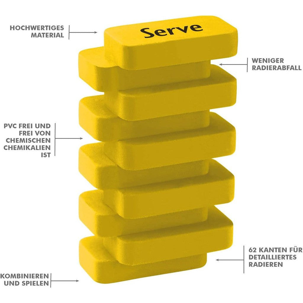 SERVE STEPS ERASER FLUORESCENT COLOURES