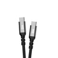SIA Braided USB-C to C 100W 10Gbps Cable – 1m Black/Gray