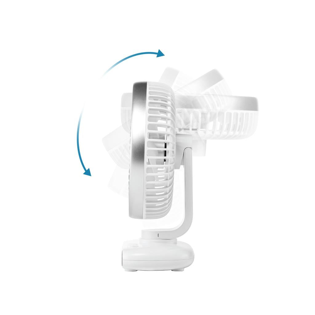 SIA DESKTOP FAN RECHARGABLE 3600mAH OSCILLATING - WHITE