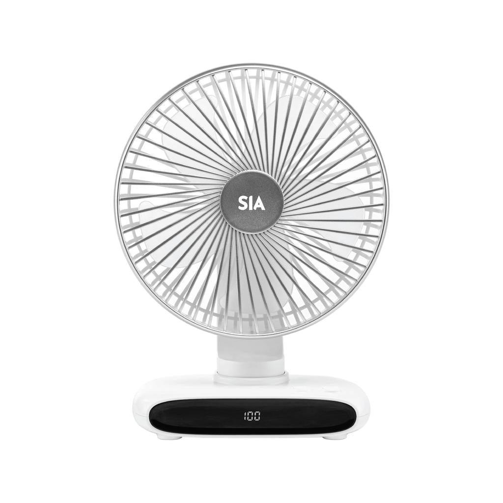 SIA DESKTOP FAN RECHARGABLE 3600mAH OSCILLATING - WHITE