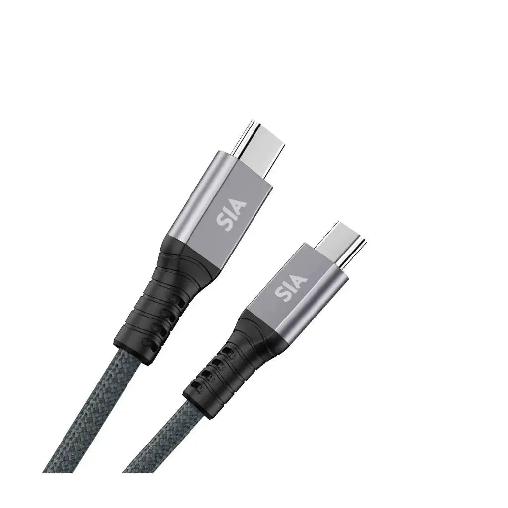SIA Powerlink Beaided C-C 240W Cable With 40GBPS Emark IC - 1.0m Gray
