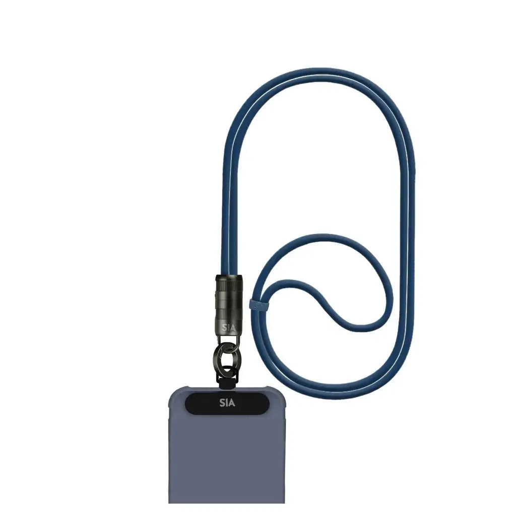 SIA Powerlink Soft Rubber Type C - Type C Lanyard Cable 60W - 1.2M - Navy Blue