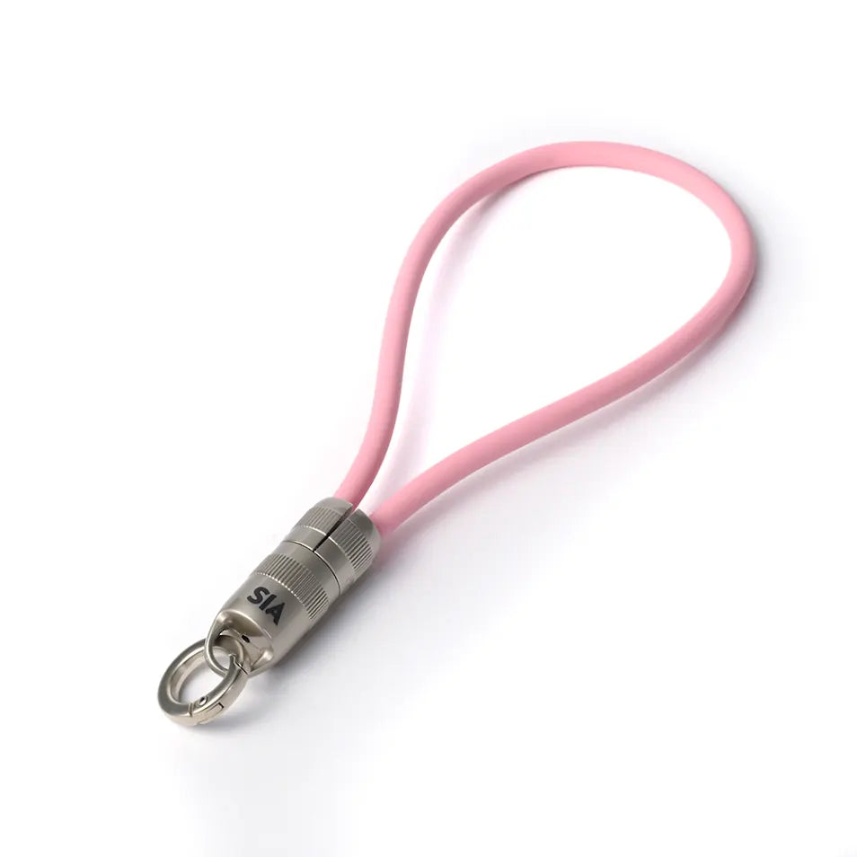 SIA powerlink SOFT RUBBER TYPE C - TYPE C LANYARD CABLE 60W 1.2M LIGHT PINK