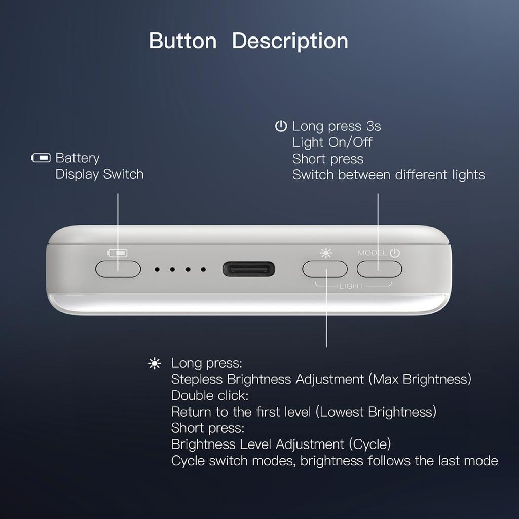 SIAMagOn SIPBMG8LD-BEG Magnetic power bank PD 20W-Wireless Charging 15W With LED Light 8000Mah - Beige