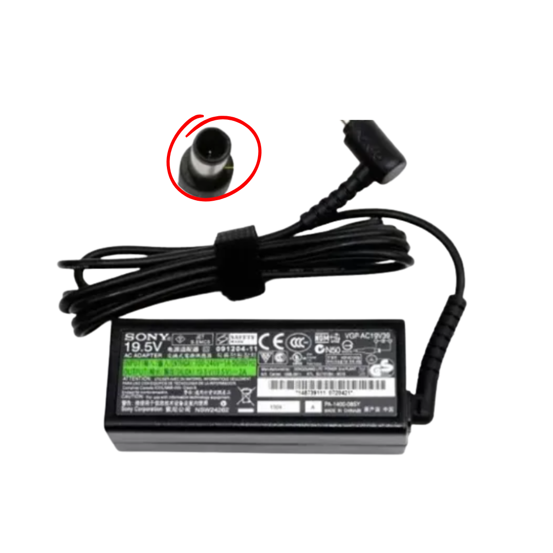 Sony Laptop Charger with Power Cable – 90W 19.5V-4.74A (6.0×4.4mm)