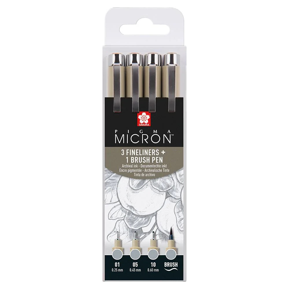 Sakura Pigma Micron Set 4 Light Clear Gray