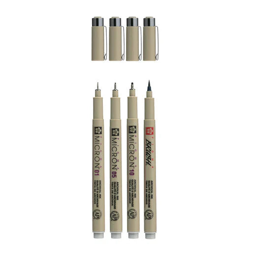 Sakura Pigma Micron Set 4 Light Clear Gray