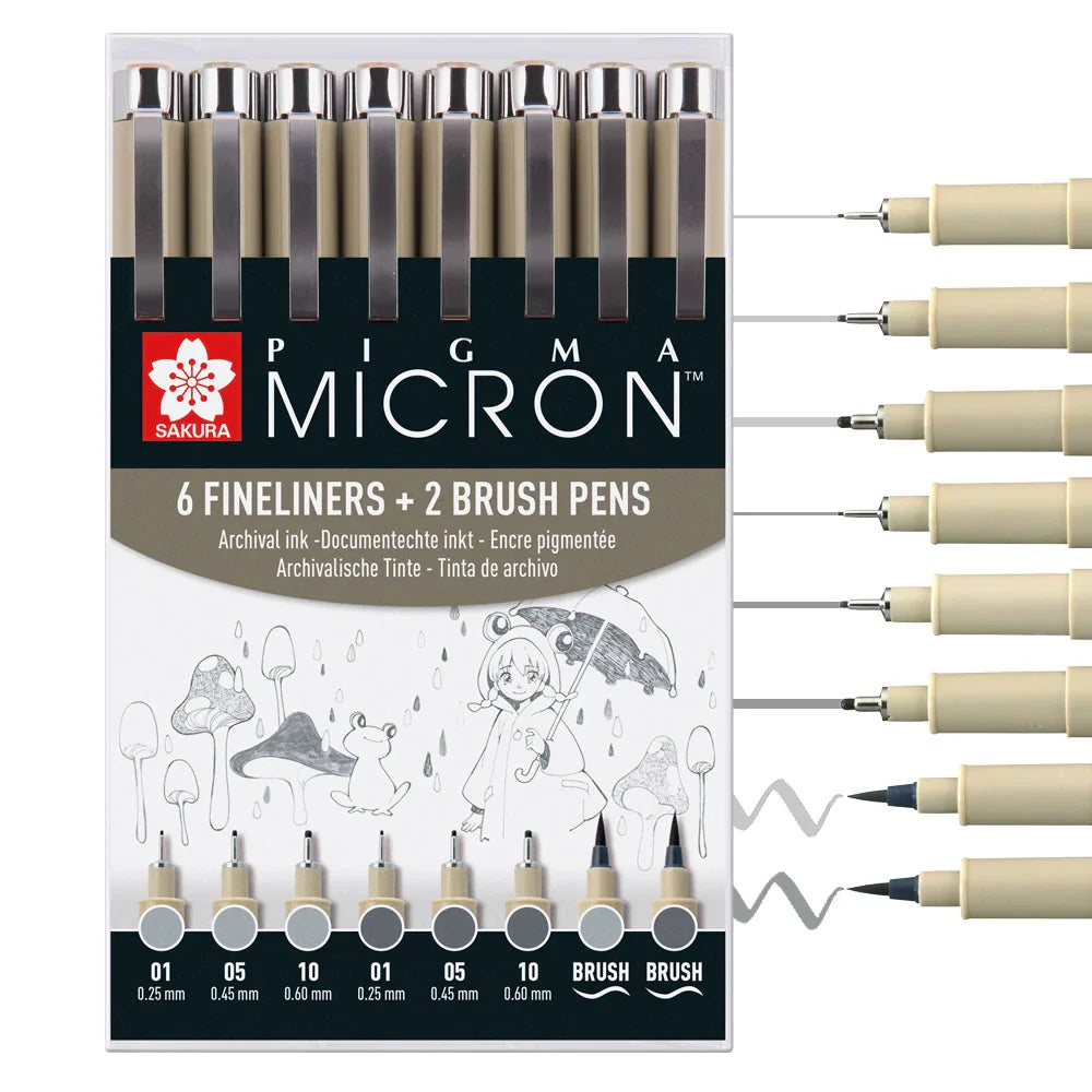 Sakura Pigma Micron Set 8 Cool Gray