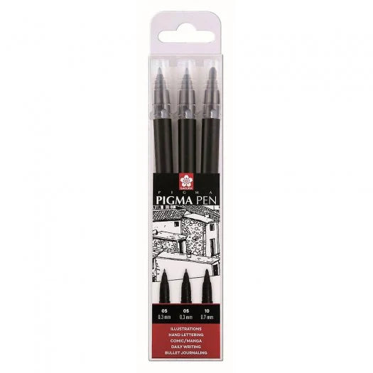 Sakura Pigma Pen Black Set 3