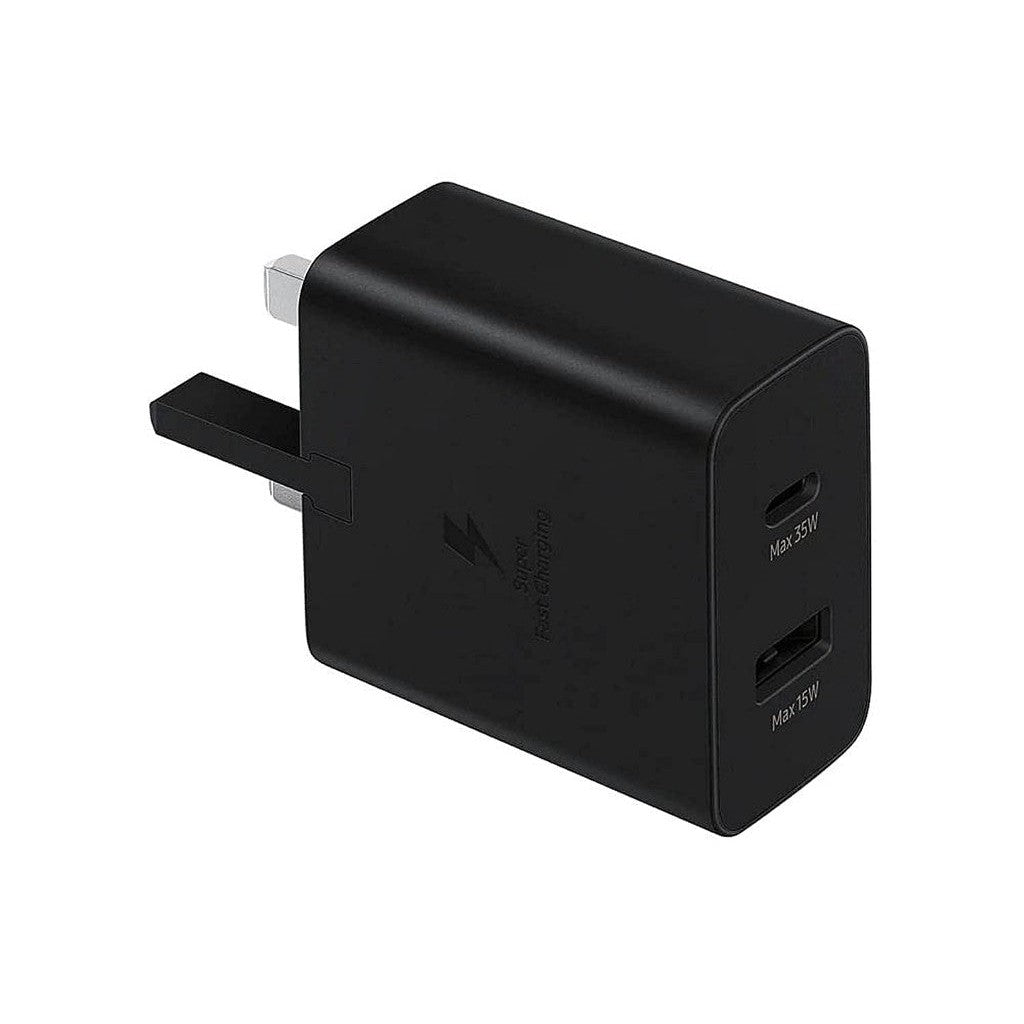 Samsung 35W PD Power Adapter Duo 1 x USB C & 1 x USB A Black UK Plug