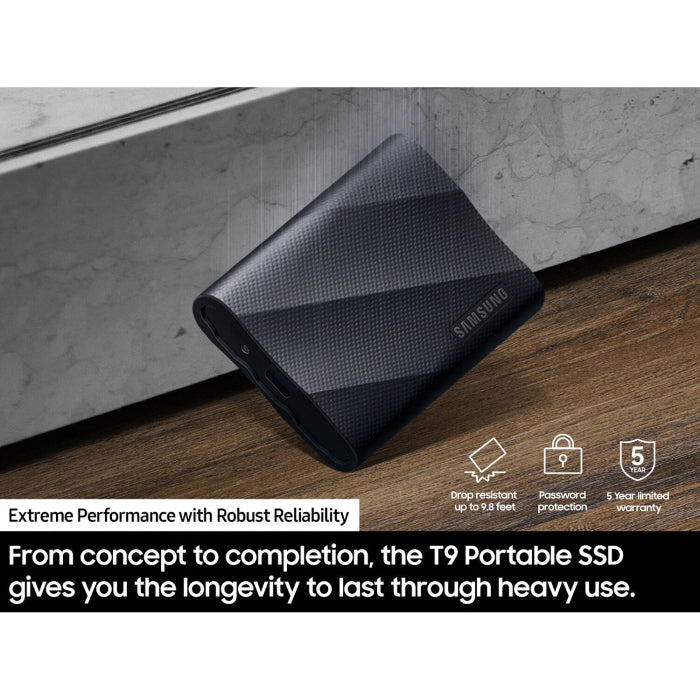 Samsung T9 2TB Portable SSD Up to 2000 MB/s Read Speed - Black