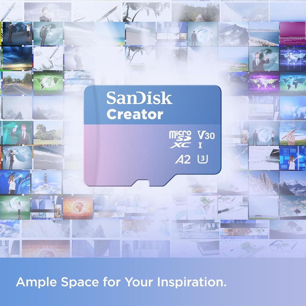 SanDisk Creator microSD Card with Adapter - 128GB / UHS-I / Up to 190MB/s