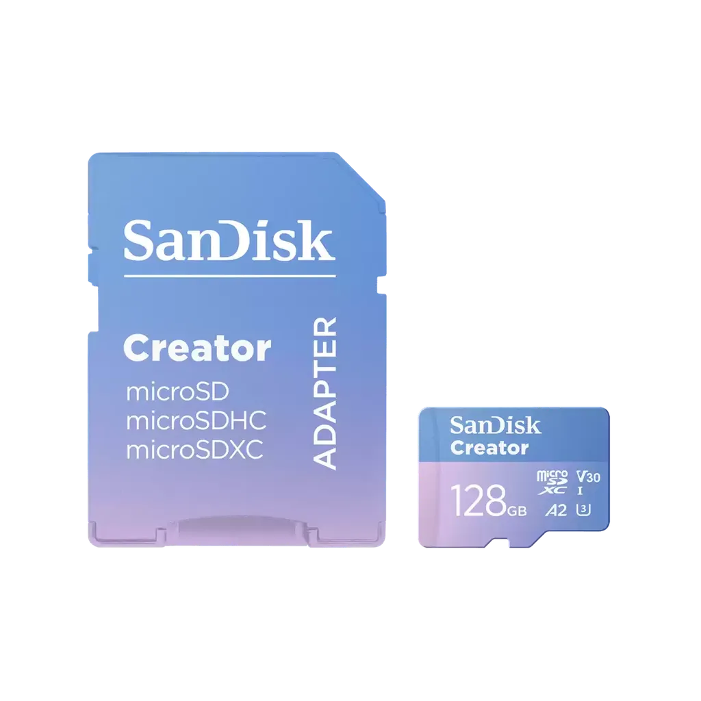 SanDisk Creator microSD Card with Adapter - 128GB / UHS-I / Up to 190MB/s