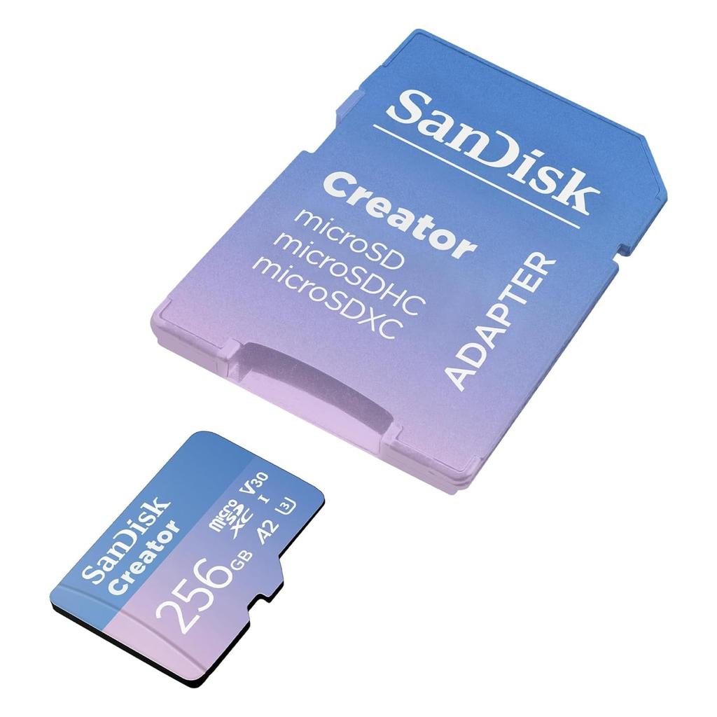 SanDisk Creator microSD Card with Adapter - 256GB / UHS-I / Up to 190MB/s