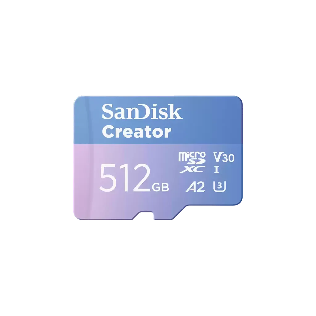 SanDisk Creator microSD Card with Adapter - 512GB / UHS-I / Up to 190MB/s