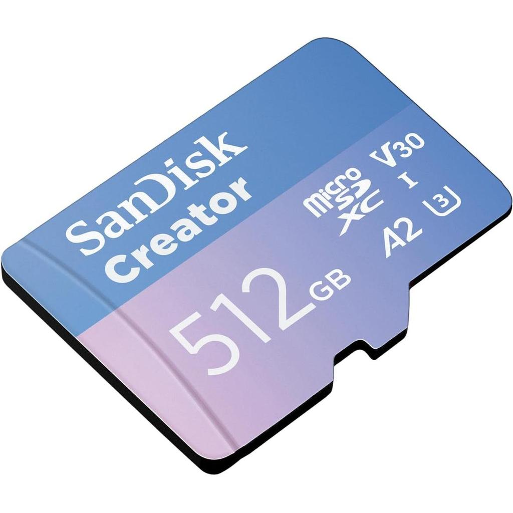 SanDisk Creator microSD Card with Adapter - 512GB / UHS-I / Up to 190MB/s