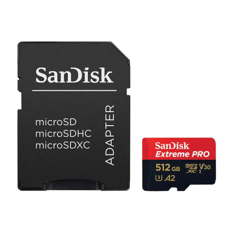 SanDisk 512GB Extreme PRO microSDXC UHS-I CARD with Adapter-Up to 200 MB/s