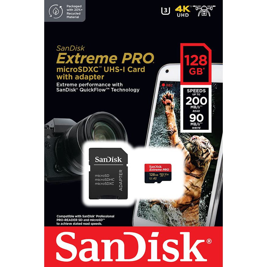 SanDisk Extreme PRO microSDXC UHS-I Card – 128GB / 200MB/s