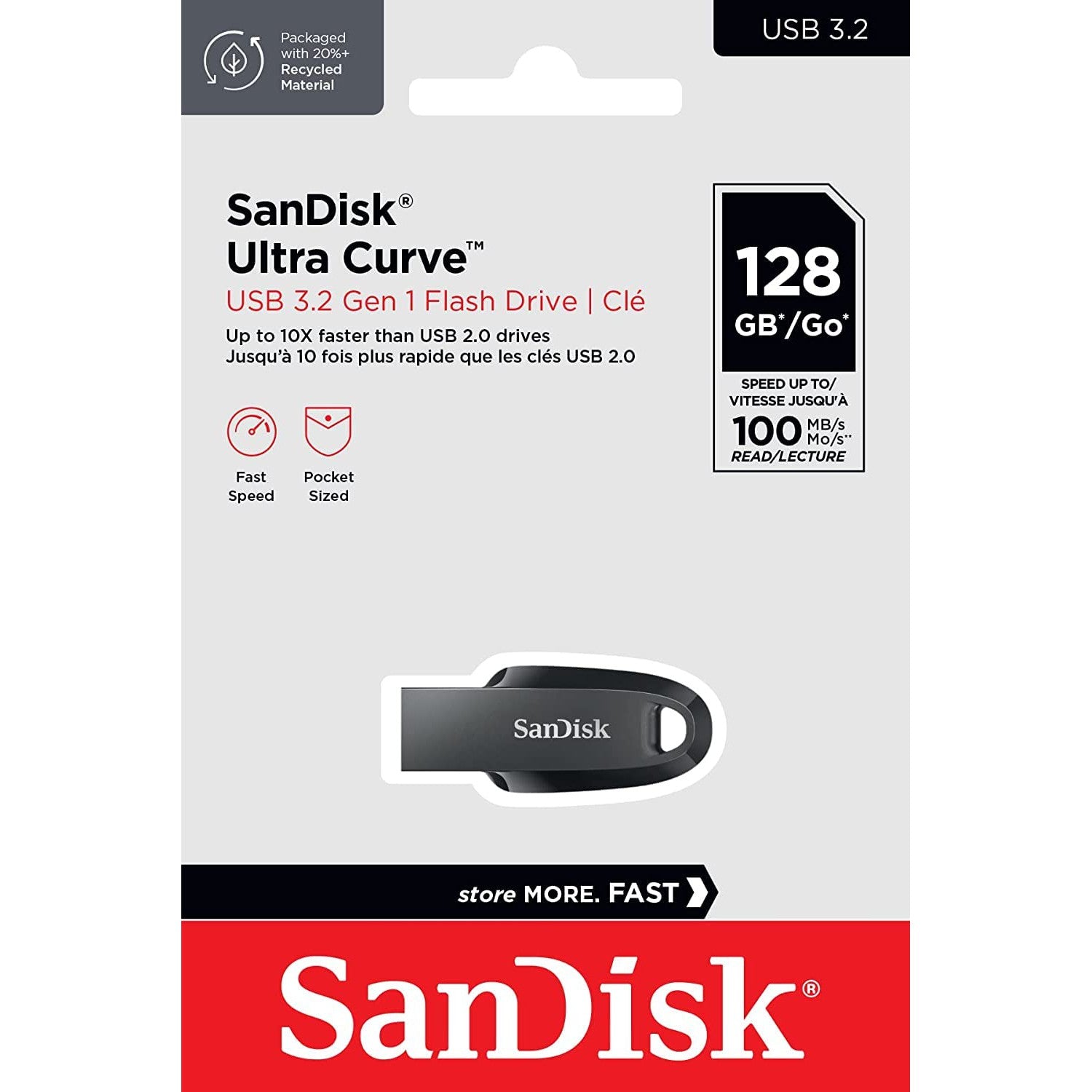 SanDisk Ultra Curve 3.2 Flash Drive - 128GB (Black)