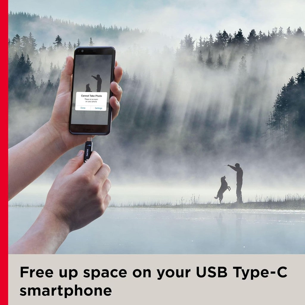SanDisk Ultra Dual Drive Go Flash Drive - 64GB / Up to 300 MB/s / USB 3.2 Gen 1 / Type-C / Black