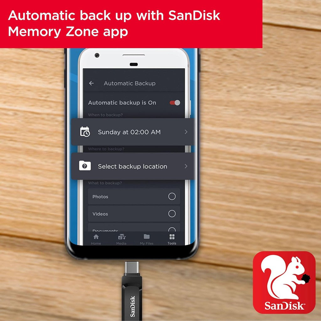 SanDisk Ultra Dual Drive Go Flash Drive - 64GB / Up to 300 MB/s / USB 3.2 Gen 1 / Type-C / Black