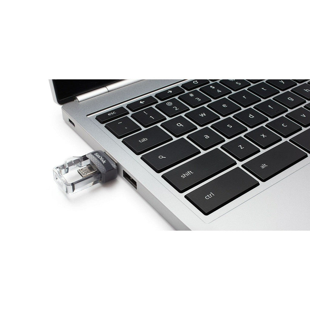 SanDisk Ultra Dual Drive m3.0 - 128GB / Up to 130MB/s / USB 3.0 / Micro-USB / Black and Silver